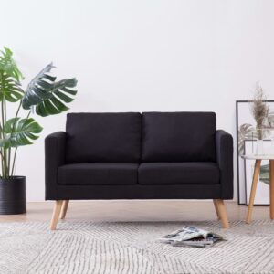 2-Seater Sofa Fabric Black