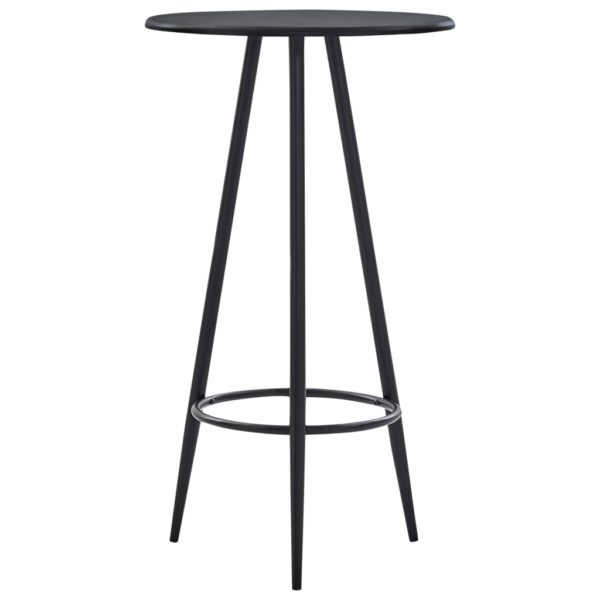 Chic Black Bar Table Contemporary MDF Top Durable Steel Legs for Home Pub Cafe