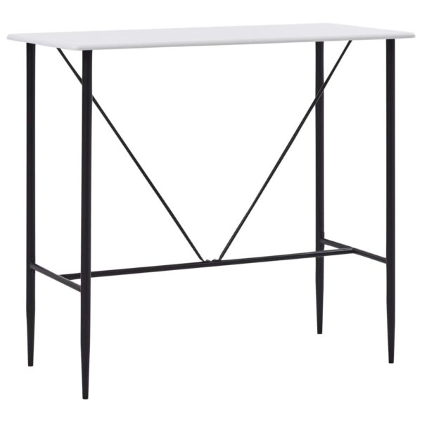 Chic White High Bar Table Contemporary Bistro Counter Kitchen Dining MDF Metal