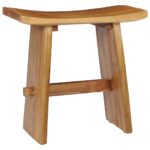 Solid Teak Wood Stool Multipurpose Handmade Home Decor Weather Resistant