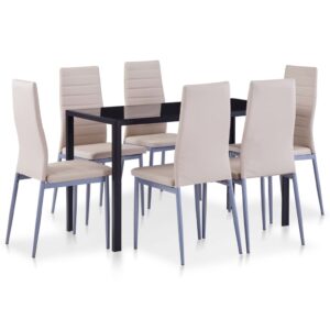 Seven Piece Dining Set Cappuccino