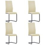 Cantilever Dining Chairs 4 pcs Cappuccino Faux Leather