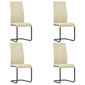 Cantilever Dining Chairs 4 pcs Cappuccino Faux Leather