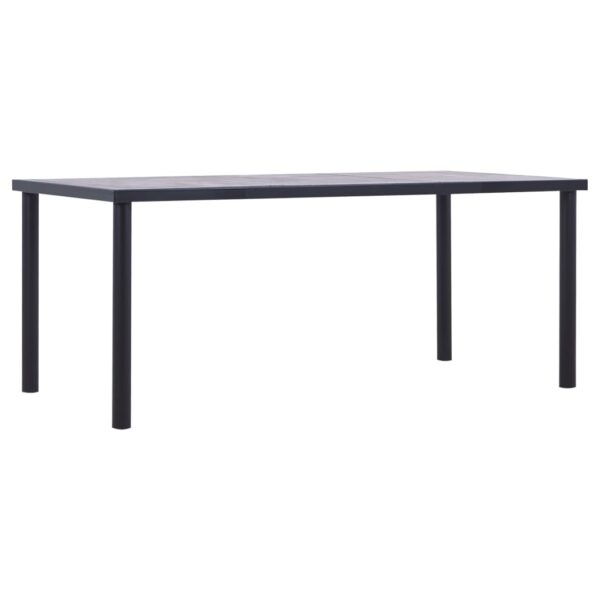 Modern Black Concrete Grey Dining Table Elegant MDF Metal Frame Stable Easy Clean