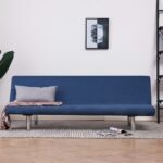 Convertible Sofa Bed Blue Polyester Recliner Adjustable Sleeper Couch Modern