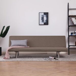 Sofa Bed Taupe Polyester