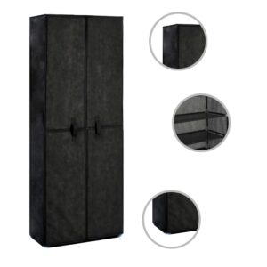 Spacious Black Fabric Shoe Organizer Cabinet Large Capacity Dust-Free Storage