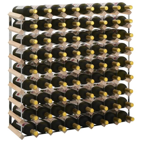 Rustic Solid Pine Wood Wine Storage Rack Display Shelf Holds Seventy-Two Bottles