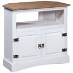 Rustic White & Brown Wooden Console Sideboard Mexican  with Storage