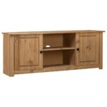 Rustic Solid Pine Wood TV Stand Media Console Storage Cabinet Retro Design