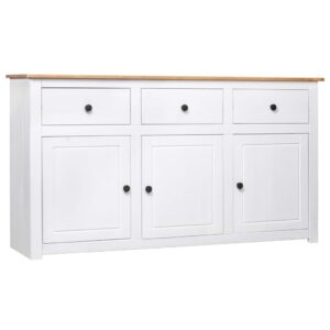 Elegant White Solid Wood Sideboard Storage Cabinet with Drawers Shelves