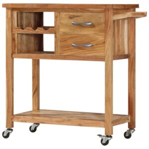 Kitchen Trolley 80x45x91 cm Solid Acacia Wood