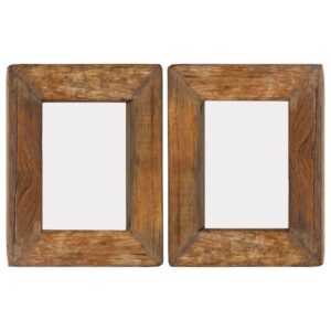 Photo Frames 2 pcs 23x28 cm Solid Reclaimed Wood and Glass