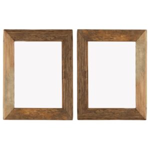 Photo Frames 2 pcs 34x40 cm Solid Reclaimed Wood and Glass