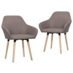 Dining Chairs 2 pcs Taupe Fabric