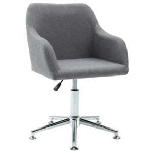 Modern Light Grey Fabric Swivel Dining Chair Ergonomic Adjustable Comfort