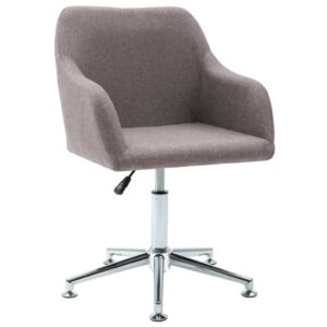 Contemporary Taupe Fabric Swivel Dining Chair Adjustable Ergonomic Padded