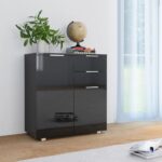 Sideboard High Gloss Black 71x35x80 cm Engineered Wood