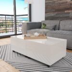 Coffee Table High Gloss White 120x60x35 cm