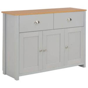 Elegant Grey Sideboard Console Cabinet with Storage Drawers and Doors