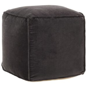 Luxurious Velvet Pouffe Footstool Soft Cotton Comfy Home Decor Anthracite Gray