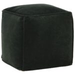 Velvet Pouffe Ottoman Footstool Cotton Soft Forest Green Home Decor Seating