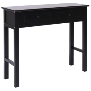 Elegant Black Console Table Classic Wood with Drawers Sideboard Chic Hallway Decor