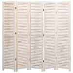 Elegant Wooden Room Divider Freestanding Folding Privacy Screen Panel Ventilated