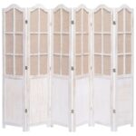 Elegant White Fabric Room Divider Freestanding Folding Partition Privacy Screen