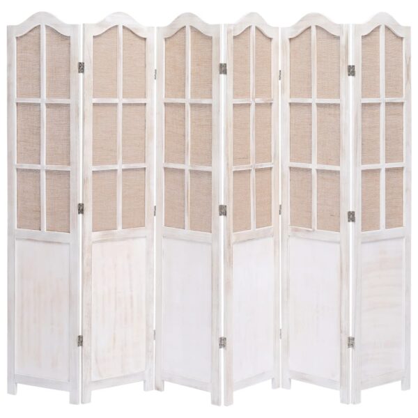 Elegant White Fabric Room Divider Freestanding Folding Partition Privacy Screen