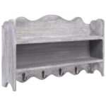 Wall Mounted Coat Rack Grey 50x10x30 cm Wood