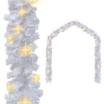 White LED Christmas Garland Festive Indoor Outdoor Decor with Lighting Effects