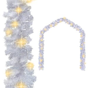 White LED Christmas Garland Festive Indoor Outdoor Decor with Lighting Effects