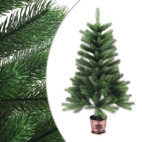 Lifelike Green Artificial Christmas Tree with Basket - Weather Resistant