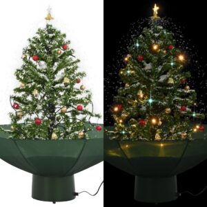 Artificial Snowing Christmas Tree LED Lights Festive Melody Indoor Decor Green