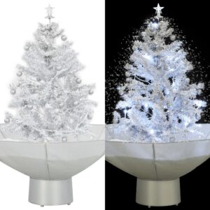 White Artificial Snowing Christmas Tree LED Lights Festive Indoor Decoration