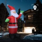 Giant Outdoor Inflatable Waving Santa Claus LED Lighted Christmas Yard Decor