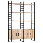 4-Tier Bookcase 124x30x180 cm Solid Mango Wood