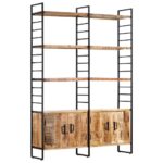 4-Tier Bookcase 124x30x180 cm Rough Mango Wood