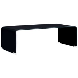 Coffee Table Black 98x45x31 cm Tempered Glass