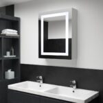 LED Illuminated Vanity Mirror Cabinet Wall Mounted Bathroom Storage Organizer