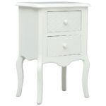 Bedside Cabinet White 43x32x65 cm MDF