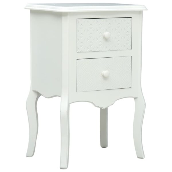 Bedside Cabinet White 43x32x65 cm MDF