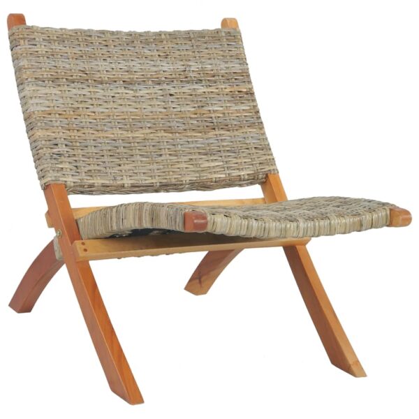 Exquisite Natural Rattan Relaxing Chair Solid Mahogany Wood Comfortable Home