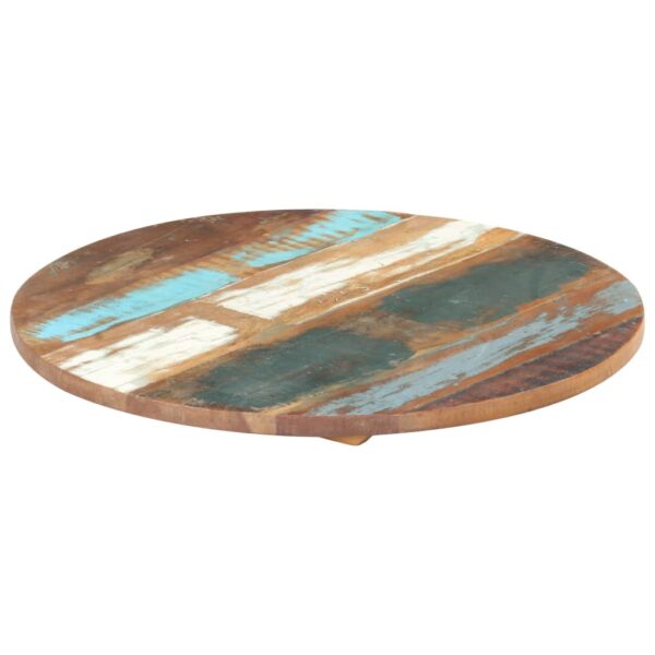 Rustic Solid Reclaimed Wood Round Table Top Polished Lacquered Finish Home Decor