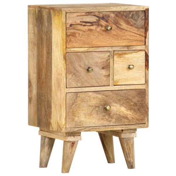 Elegant Rustic Solid Wood Bedside Cabinet Nightstand with Four Drawers