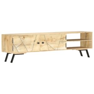 Solid Mango Wood TV Cabinet Rustic Stand Media Console Storage Organizer Decor