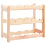 Solid Pine Wood Wine Rack Elegant Rustic Bottle Holder Wall Mount Display Shelf