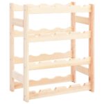 Solid Pine Wood Wine Rack Elegant Rustic Charm Holds Display Storage Easy Assemble