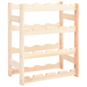 Solid Pine Wood Wine Rack Elegant Rustic Charm Holds Display Storage Easy Assemble